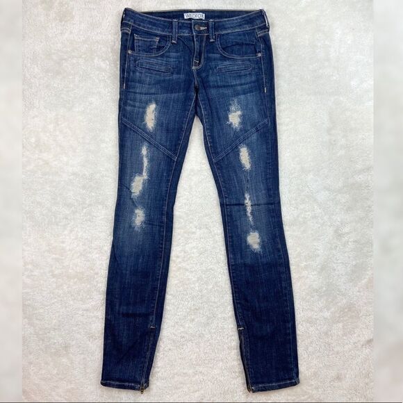 Wildfox Distressed Biker Jeans - Picture 1 of 7